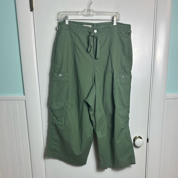 Anthropologie Pilcro Slouchy Fit Surplus Pants Green Size 31 Petite - Picture 2 of 11